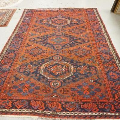 1032	RED ORIENTAL AREA RUG, 9 FT X 6 F 6 IN 
