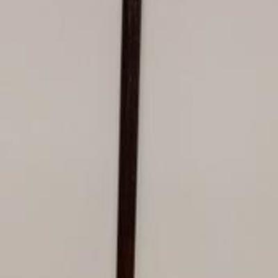 1099	VICTORIAN PRESENTATION WALKING STICK, W/ UNMARKED GOLD? TOP DATED 12/25/1883, 34 1/2 L 
