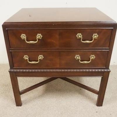 1051	HERITAGE TWO DRAWER SMALL CHEST, HAS A BANDED TOP
