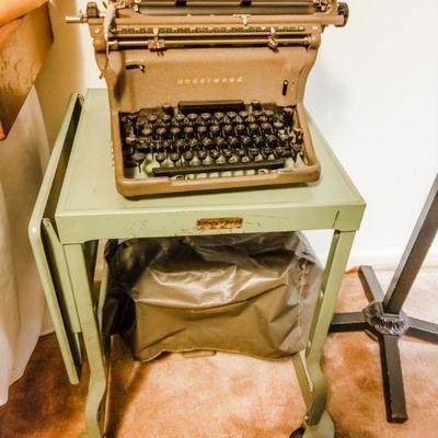 Vintage Underwood Typewriter, Typewriter Table