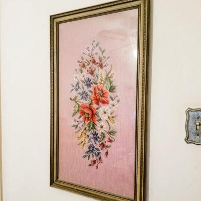 Lovely Large Floral Needlepoint
