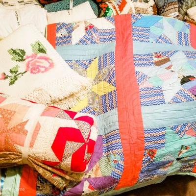Lovely Linens including Vintage Handmade Quilts!
