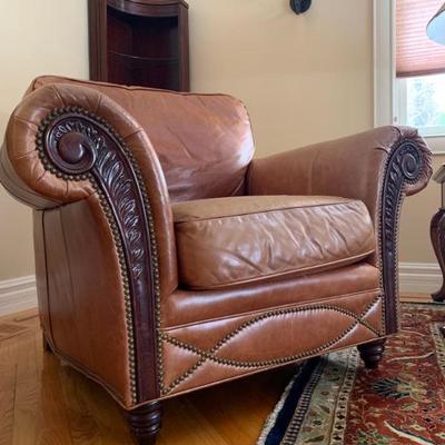 Three Piece Leather Living Room Set with Nail Head Trim from Leather Master 