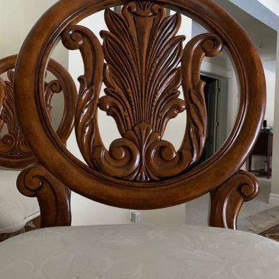 Carved Frame Bar Stools, Set of SIX 