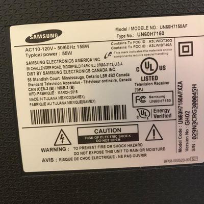 Samsung Model UN60H7150AF 