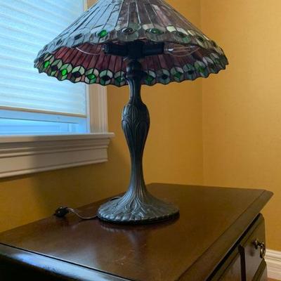 Stained Glass Lamp, Pair 