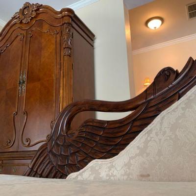 Fainting Couch with Carved Frame 