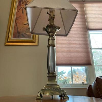 Nickle and Brass Accent Lamps, PAIR  