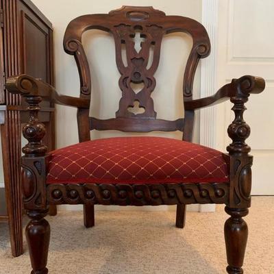 Carved Frame Armchair, Pair Available 