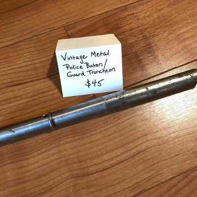 Vintage Metal Police Baton / Guard Truncheon