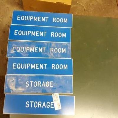 Lot of equipment room signs