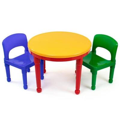 Kids Round Construction Table and Chair Set with C ...