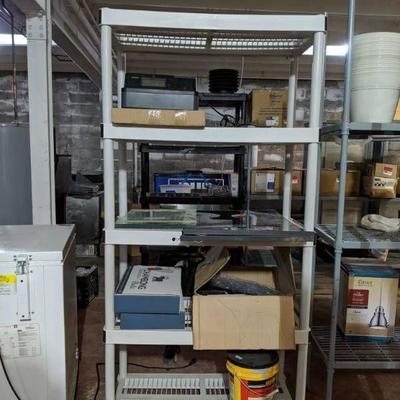 Plastic Shelving Rack, No Contents Included