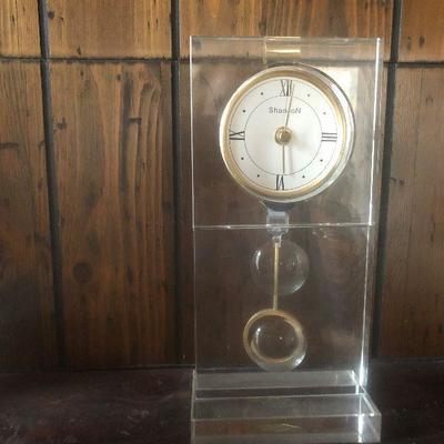 LUCITE MID CENTURY SMALL CLOCK