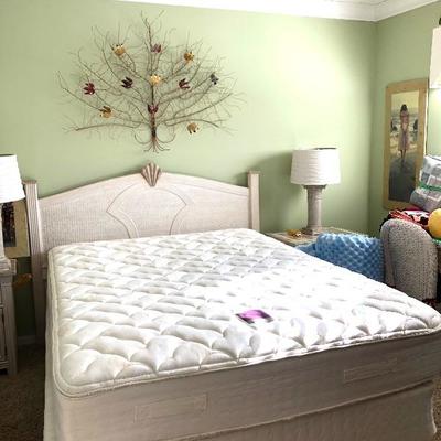 - TWO Matching White Wicker and Solid Surface Queen Bedroom Suites! 
Including:
2 White Wicker Queen Headboards - $115 EACH
4 White...