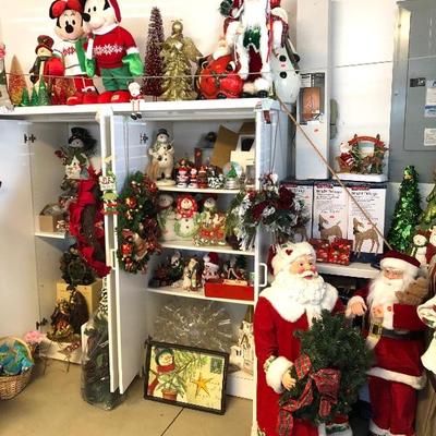 Holiday decor galore - including Spode Holiday Glassware and Annalee Dolls! 