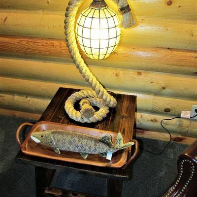 Unique capiz rope lamp