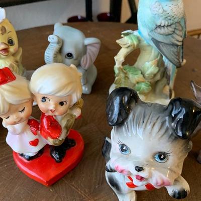 Vintage  porcelain figures- $5 each Lefton, Enesco, Lipper and Mann, etc