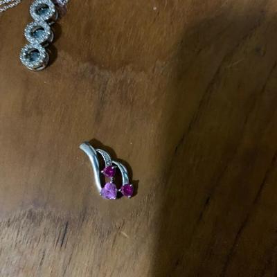 Pink Topaz and Sterling Pendant-$10