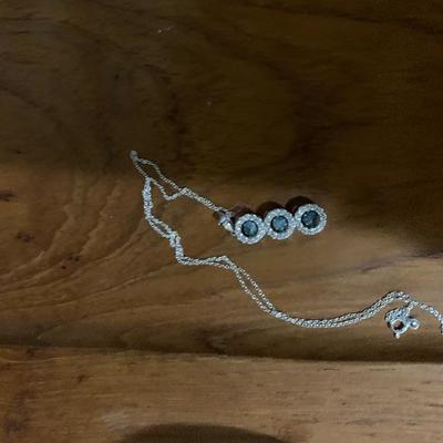 Aquamarine Modernist Necklace- .925 -$10