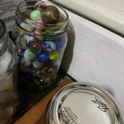 Large jar of marbles assorted colors- $40