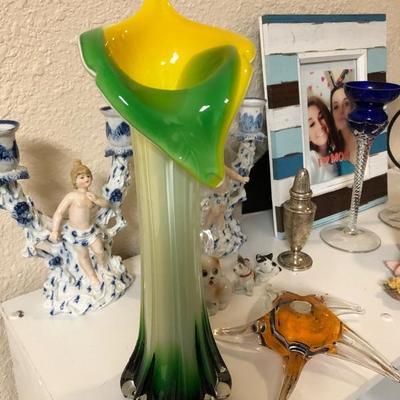 Vintage art glass vase-$10