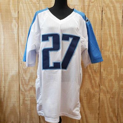 3762: Eddie George Autographed Football Jersey with COA
Eddie George of the Tennessee titans signed Autographed football Jersey with PAAS...
