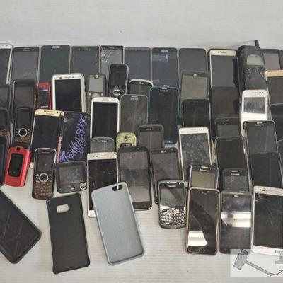 8530:  Approx 55 Cell Phones and Phone Cases
Approx 55 Cell Phones and Phone Cases. Including iPhones Samsung Blackberrys and more!...