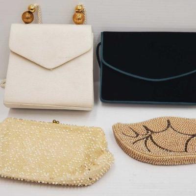 #4253 â€¢ 4 Clutch Purses: Valerie Stevens, Carla Marchi, And Unknowen 