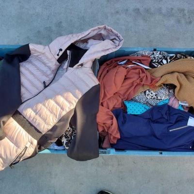4446: 2 Totes Women's Clothes with Tags, Size Large
Brands include but not limited to: Calvin Klein, Old Navy, Ivy Ridge, Love Tree,