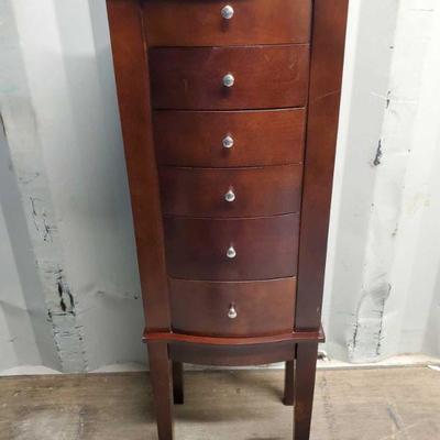 4501: Powell Wooden Jewelry Cabinet with Side Doors
Measures approximately 40