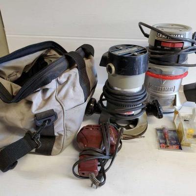 8038: Craftsman & Porter Cable Routers, 2 Router Bits, Soldering Gun and Carry Bag
Craftsman & Porter Cable Routers, 2 Router...