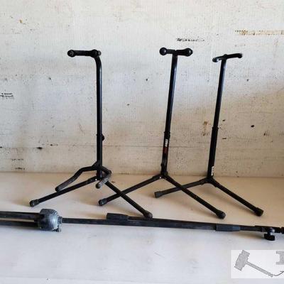 9024: 3 Guitar Stands & Microphone Stand
3 Guitar Stands & Microphone Stand