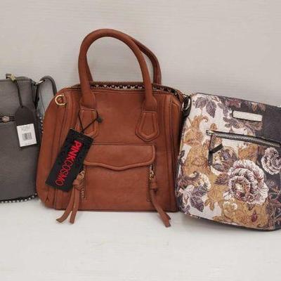 #4220 â€¢ 2 Max Studio Purses and Pink Cosmo Purse
