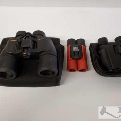 8101:  Nikon, Bushnell & REI Binoculars
Nikon Aculon A211, Bushnell PowerView, REI 10x26 zoom