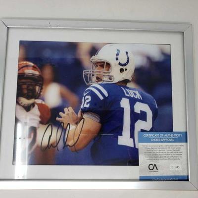 3736: Photograph of Andrew Luck and Autographed by Andrew Luck with COA
Photograph of number 12 Andrew Luck and Autographed by Andrew...
