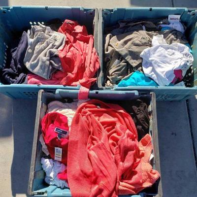 4434: 3 Totes of New, Size Medium Women's Clothing
*Blue Totes not included in sale* New, brands include Liz Claiborne, Worthington,...