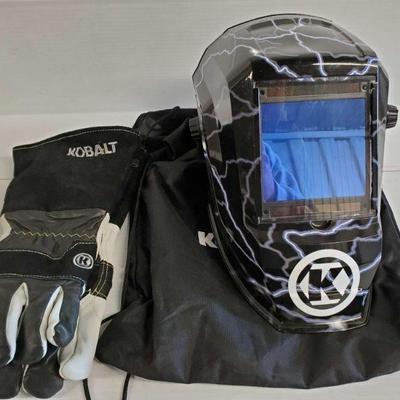 8074: Kobalt Auto-Darkening Welding Mask & Welders Gloves (Size L)
Kobalt Auto-Darkening Welding Mask & Welders Gloves (Size L)