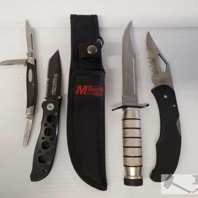 8094: Buck, MTech, Smith & Wesson & Frost Cutlery Knives
Buck, MTech, Smith & Wesson & Frost Cutlery Knives