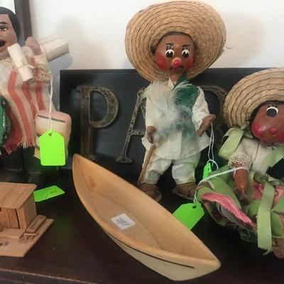 Vintage Mexican Puppets, Pancho and Bride 