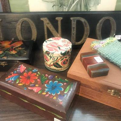 Hand painted and Carved Wooden Boxes 