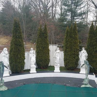 Set of four large Marble figures. The Four Seasons