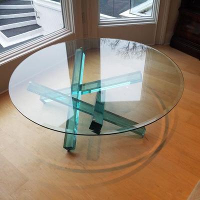 Unique Lucite and Glass coffee table