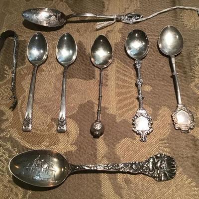 Atq Sterling Demitasse & Souvenir Spoons