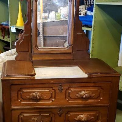 Antique Walnut Victorian Dresser
