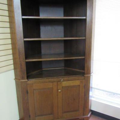 Antique rwo piece corner cabinet