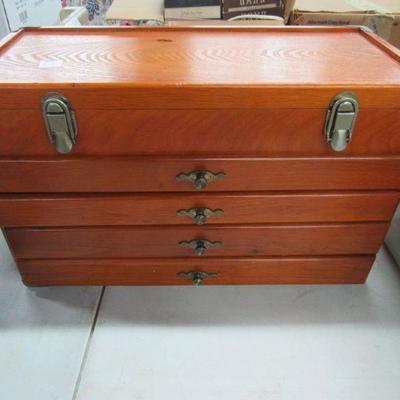 Wood tool chest