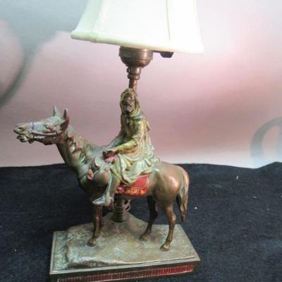Austrian Bronze Arab on Horse Lamp