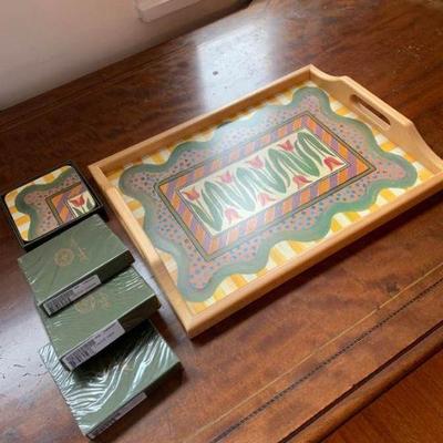 Mackenzie Childs Tray Coasters