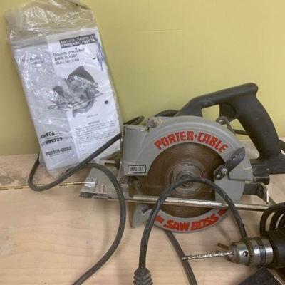 Wood Box, Porter Cable, Sawboss, Drills